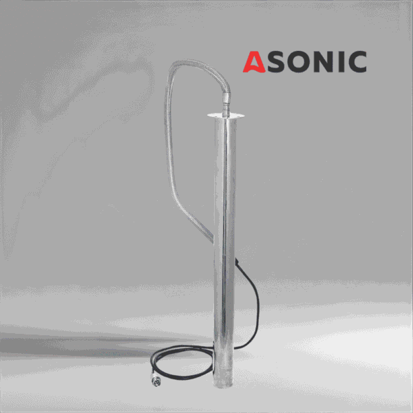 ASONIC IND-ROD ultraljudstav för nedsänkning, hållbar konstruktion i rostfritt stål för industriella ultraljudsrengöringssystem och -tillämpningar.