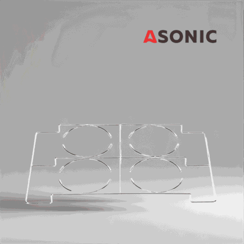 ASONIC laboratoriebägarhållare 10 l, hållbart tillbehör i rostfritt stål för säker placering av stora bägare i ultraljudsrengörare.