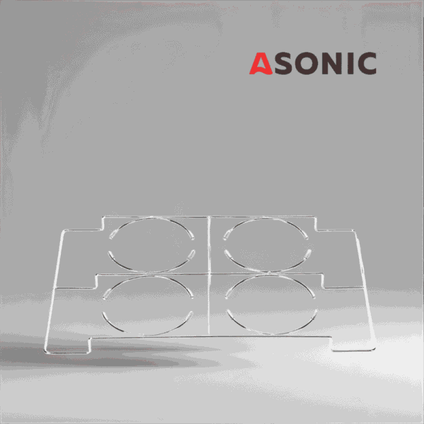 ASONIC laboratoriebägarhållare 10 l, hållbart tillbehör i rostfritt stål för säker placering av stora bägare i ultraljudsrengörare.