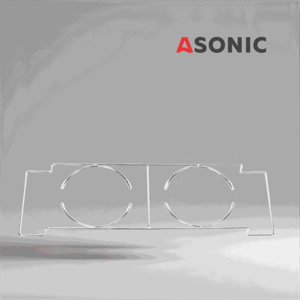 ASONIC laboratoriebägarehållare 6L, professionellt tillbehör utformat för ultraljudsrengöringstankar i laboratorier och verkstäder.