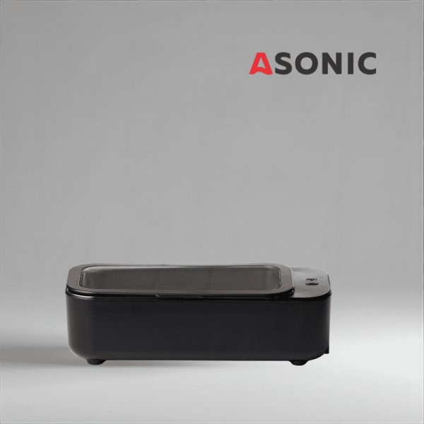 ASONIC HOME-450BLACK6 ASONIC HOME-450black ultraljudsrengörare, bärbar enhet för pålitlig rengöring av små tillbehör i hemmet.