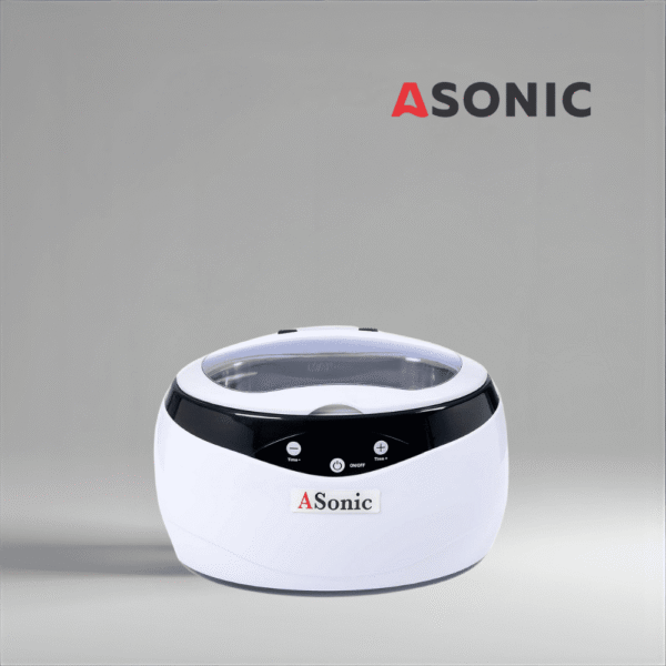ASONIC HOME-650 ultraljudsrengörare, bärbart system för hushåll som behöver pålitlig rengöring av tillbehör.