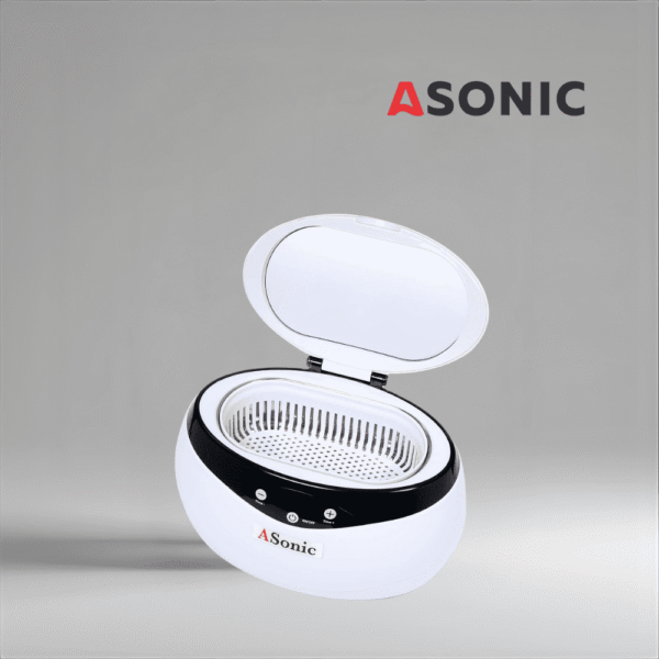 ASONIC HOME-650 ultraljudsbad, enhet i rostfritt stål för pålitlig rengöring av tillbehör och verktyg i hemmet.