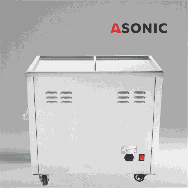 ASONIC IND-400 ultraljudsrengöringsmaskin, idealisk för professionellt bruk i fabriker och laboratorier.