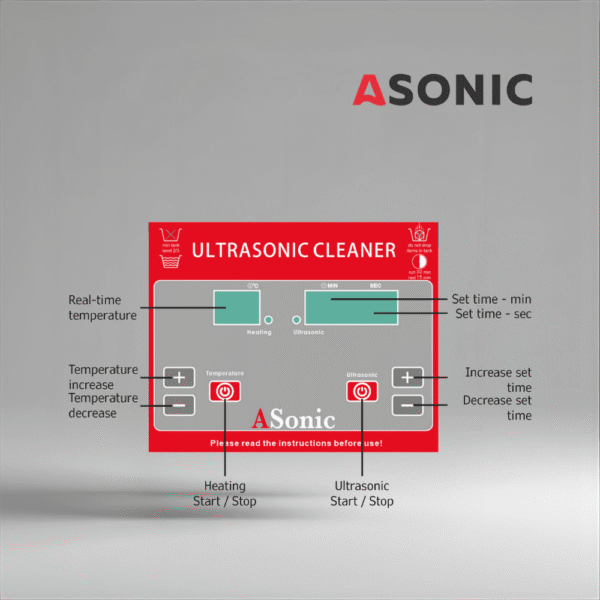 ASONIC PRO-20 ultraljudsbad för hushåll, kompakt system utformat för smycken och glasögon.