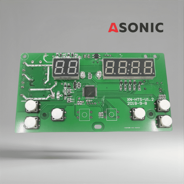 ASONIC PROmodel display PCB, ersättningskort för ultraljudsrengörare, ger exakt drift och tydligt gränssnitt.