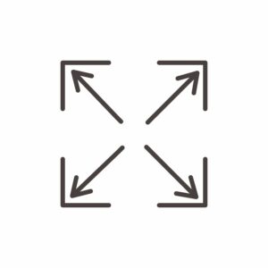 Kvadratiskt diagram med pilar som visar längd, bredd och höjd på ASONIC ultraljudsrengörare.