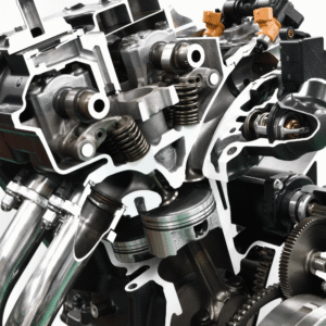 Motordel som illustrerar hur industriella ultraljudsrengörare avlägsnar olja, fett och kolavlagringar.