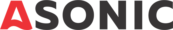 Officiell ASONIC-logotyp med transparent bakgrund för varumärkesprofilering och produktpresentation.