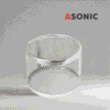 ASONIC rostfri rund korg Ø75 mm för ultraljudsbad, kompakt tillbehör för precisionsrengöring.